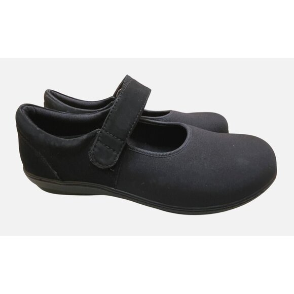 Aetrex Berries Black Mary Jane Shoes With Velcro Strap Womens Size 9 Lightweight - Picture 2 of 10